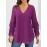 Plus Size, Women's Plus Size Elegant V-Neck Blouse - Chic Multi-Tiered Cake Sleeve Shirt, Flowy Formal & Everyday Tops for Parties, Dinners, Office - Machine Washable Women's Clothing, Party Attire, Rich Color Fabric