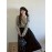 New Chinese Style Ruffle Button-Up Straight Ink Wash Shirt