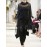 Plus Size, Women's Plus Size Elegant Blouse - Semi-Sheer Asymmetrical Shirt with Stack Neckline, Lightweight Chic Tops for Casual & Formal Events - Machine Washable Women's Clothing, Formal Attire, 3/4 Sleeve Design, Delicate Fabric