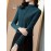 Plus Size, Women's Plus Size Thickened Winter Layering Jacket Blouse - Elegant Long Sleeve Stand Collar Button-Front Shirt Coat, Non-Stretch Warm Tunic for Layering Under Coats, Machine Washable (Curvy-Friendly, Autumn/Winter)