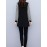 Plus Size, 1pc black and white striped spliced top, fashionable casual style, tummy-covering effect, suitable for daily wear in mid-to-senior age/autumn-winter season, plus-size Women's midi-length base layer shirt