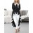 [Elegant Plus Size Dress] Elegant Plus Size Women's Long Sleeve Maxi Dress | Black & Lace Contrast, Flowy Formal/Everyday Dress with Round Neck, Machine Washable Non-See-Through Fabric for Parties, Office, Casual Outfits, Everyday Elegance, Sophisticated Style