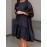[Elegant Plus Size Dress] Elegant Plus Size Women's French-Inspired Summer Dress | Sleeveless Ruffled Hem Bodycon with Golden Chain Strap, Solid Color Round Neck for Spring/Summer Casual Wear, Cute Dresses