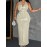 Plus Size Women's Sleeveless Halter Neck Sequin Dress - Elegant Bodycon Summer Party Dress with High Slit, Hand Wash Only, Formal Occasion Attire | Stretchy Fabric Gown
