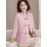Plus Size - Plus Size, Women'S Chinese Cheongsam Coat - Elegant Vintage Tang Suit Jacket with Pastel pink & Golden Floral pattern, Non-Stretch Fabric, Button Front Closure, Traditional Cultural Formal & Everyday Chic Outerwear for Chinese New Year, Weddings, Cultural Events - Ready-to-Wear Women'S Clothing, Wedding Attire, Nontransparent Material, Festive Wear, Durable Construction, Plus Size Women