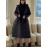 Plus Size - Elegant Fashion Quilted Over-the-Knee Dress with a Loose Hooded Design, Featuring a Belt for Women.
