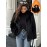 Plus Size - Women'S Plus Size Elegant Long Sleeve Zip-Up Jacket with Faux Fur Hood & Belt - Solid Color Casual Coat, Machine Washable, Non-Stretch Fabric, Front Zipper Closure, Plus Size Jacket