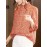 Plus Size - Elegant Floral Print Chiffon Blouse with Ruffle Detail - Long Sleeve, High Neck, Lightweight & Versatile for Spring/Fall, Perfect for Casual or Formal Occasions, Ladies Blouses