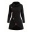 Plus Size, Plus Size Women's High Neck Asymmetrical Button-Front Long Sleeve Top - Stretch Fabric, Machine Washable, Solid Black Casual Chic Fall Winter Tops, Seasonal Wardrobe Staple, Stylish Knitwear, Quality Stitching, Button Front Blouse, Stylish Wardrobe Essential